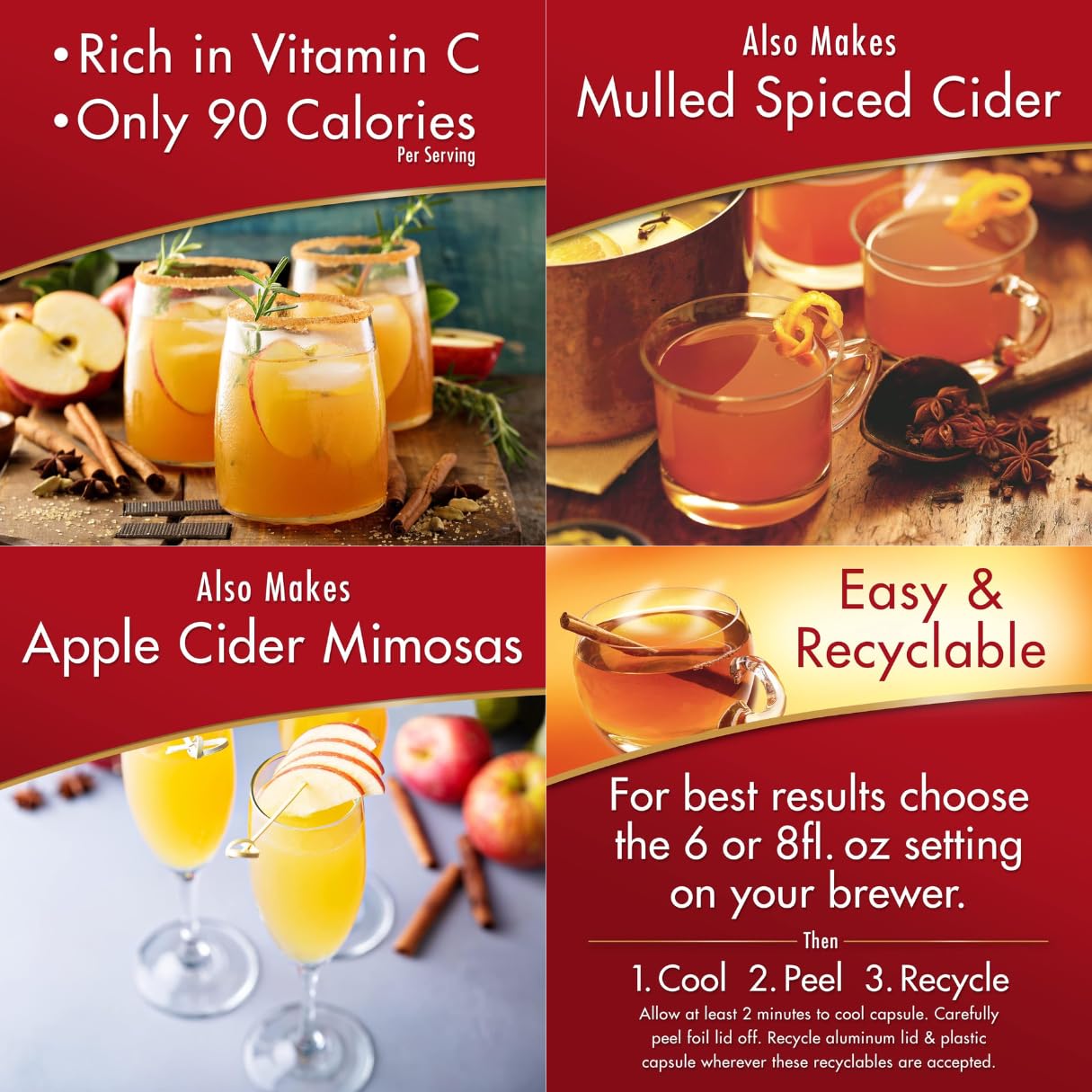 Lyfno Alpine Spiced Apple Cider Original, 48 Pouches, 0.74 OZ Each, Includes Spoon