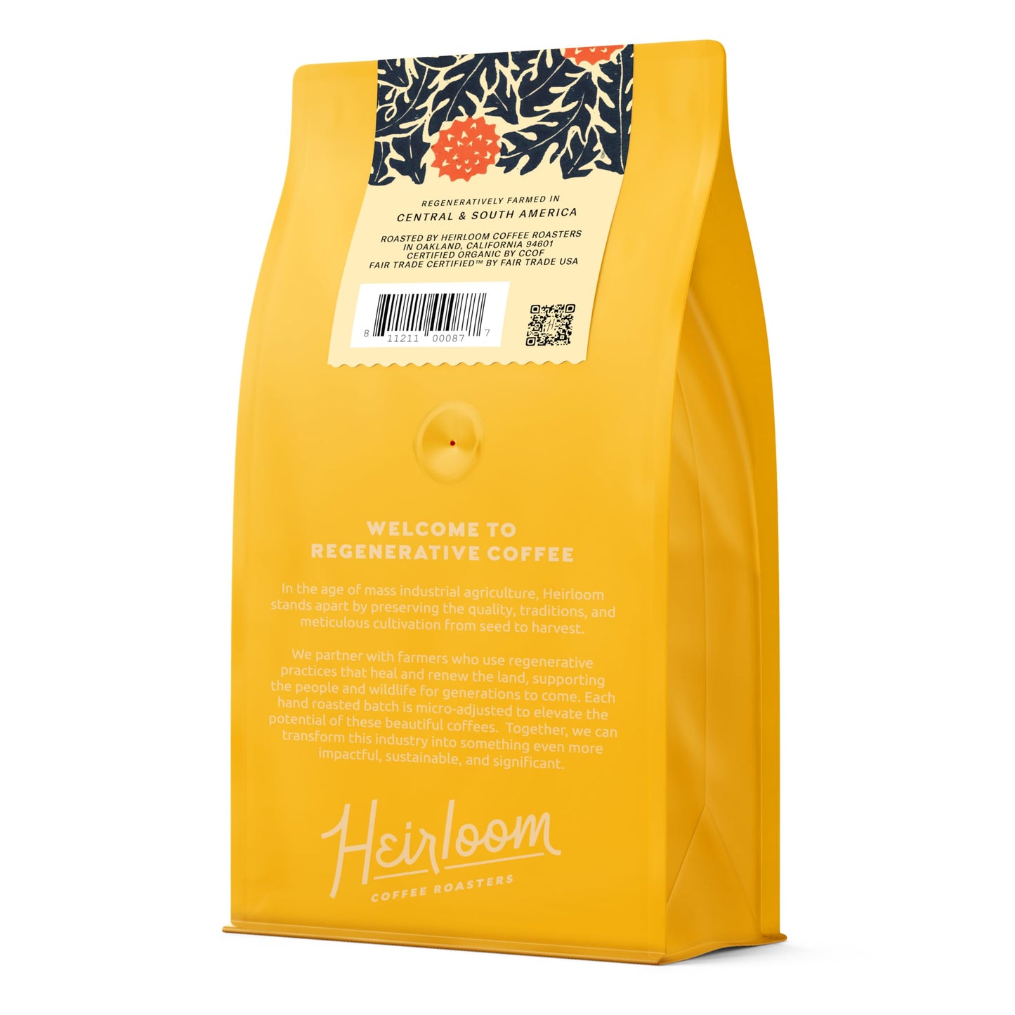 Heirloom Coffee Roasters - Sugar Phoenix Blend - Medium Roast - Whole Bean Coffee - 100% Regenerative Organic Certified, 12oz