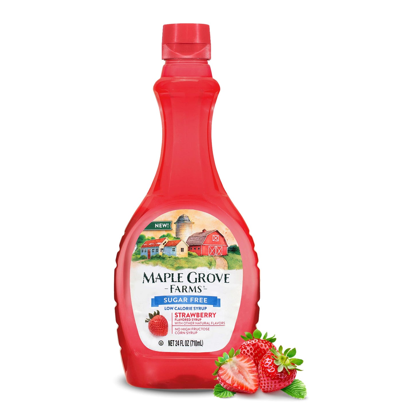 Maple Grove Farms Sugar-Free Strawberry Pancake Syrup, 24 Fl Oz, Model 1179994