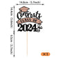 YCTHUNFISH Graduation Cake Topper, Rose Gold Glitter Diploma & Cap, Class of 2024 Decorations for High School Celebrations