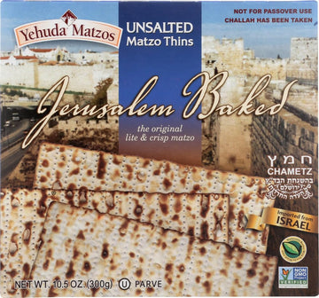 Yehuda Unsalted Matzo Thins 10.5 Ounce -- 24 Per Case