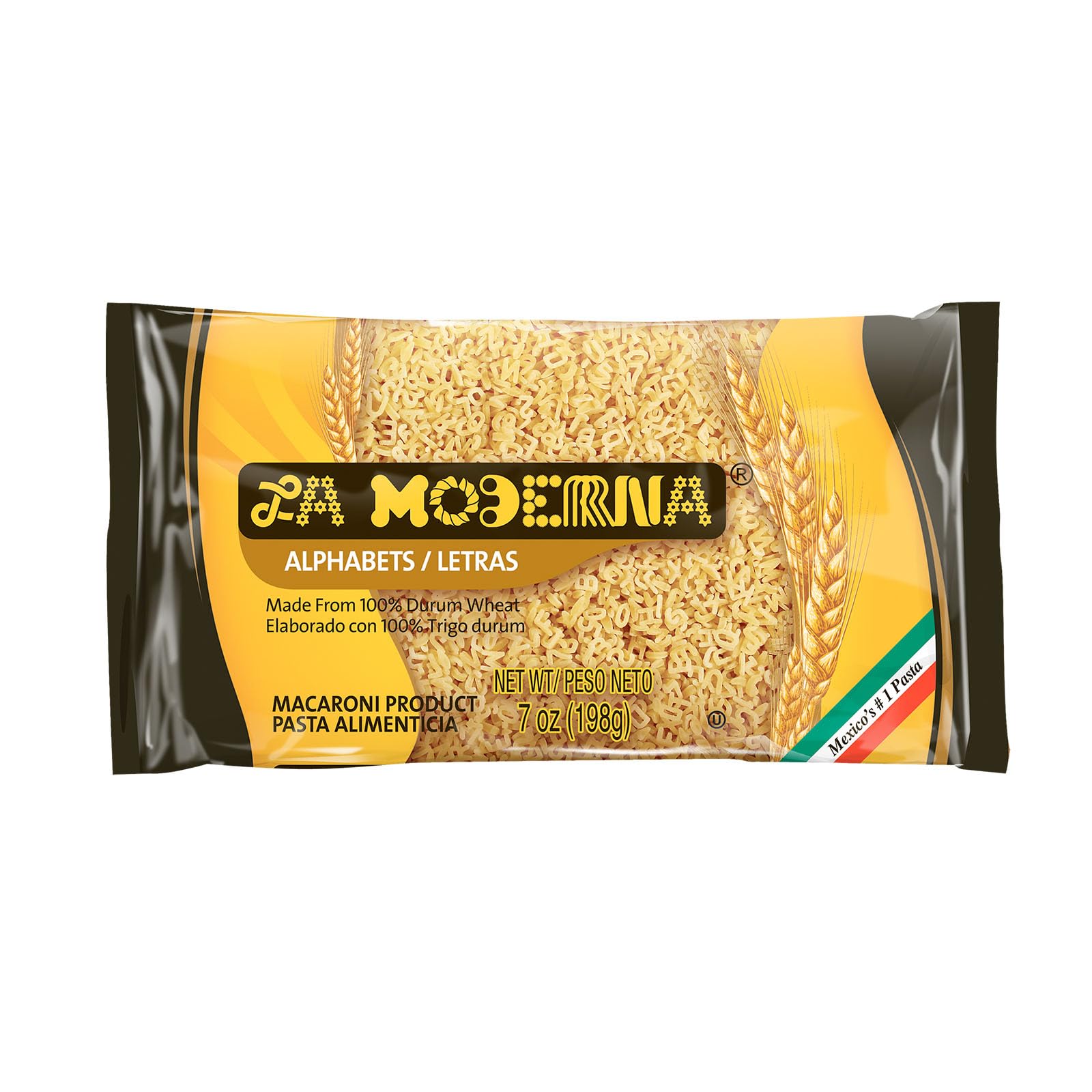 La Moderna, Letras, Pasta, Hecha Con Sémola De Trigo Durum, Enriquecida Con Vitaminas Y Hierro, 7 Oz