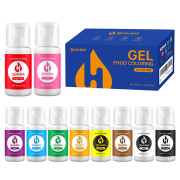 Gel Food Coloring - 10 Colors x 0.7 oz Concentrated Gel Based Food Dye Icing Colors Professional-Grade Neon Food Color for Bakin