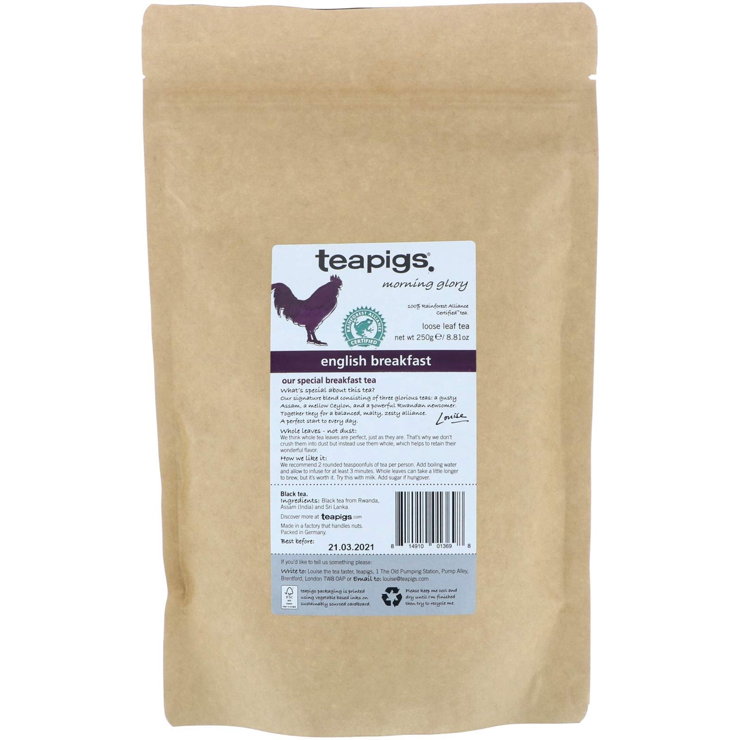 Teapigs English Breakfast Black Loose Tea Made With Whole Leaves (1 Pack Of 250G Loose Tea)
