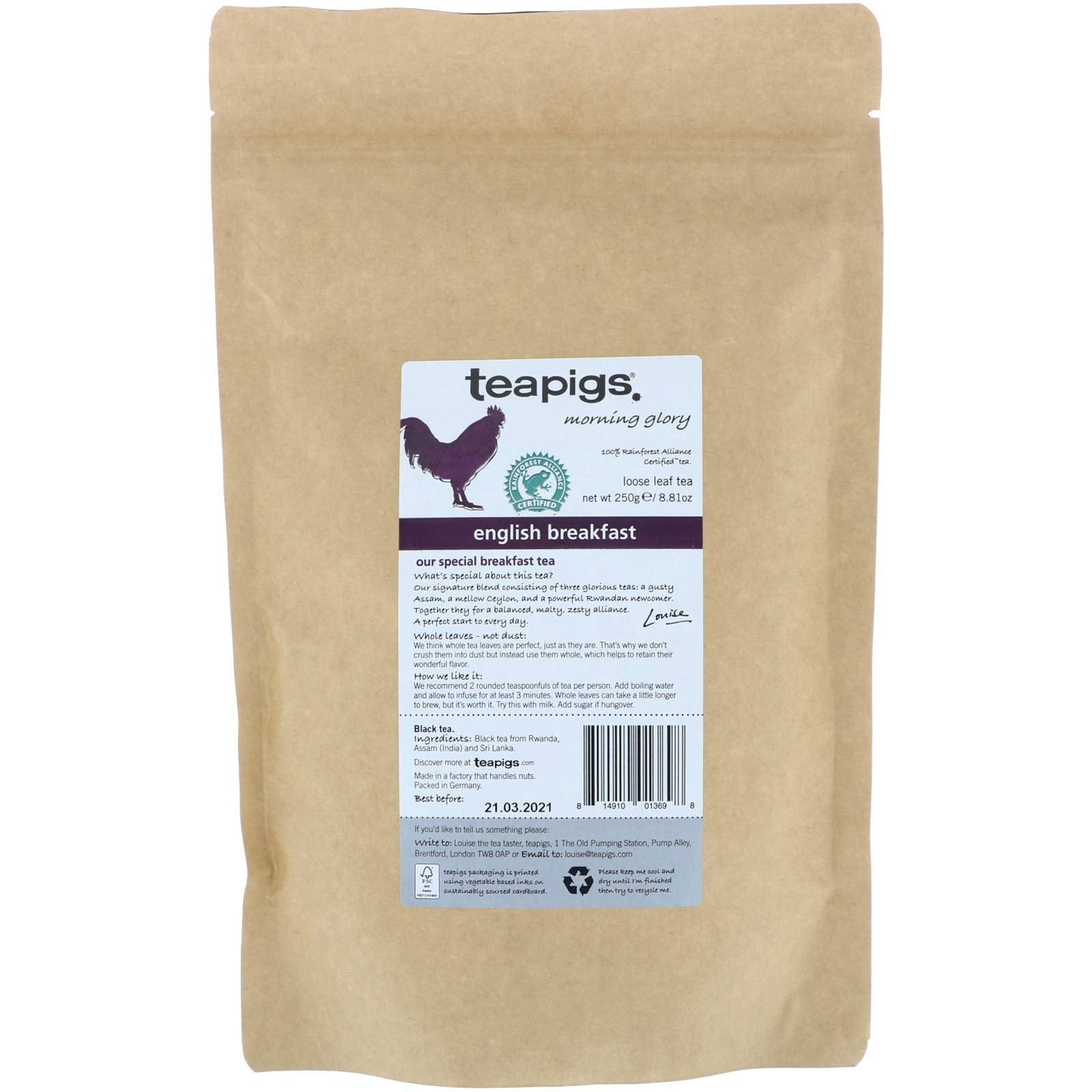 Teapigs English Breakfast Black Loose Tea Made With Whole Leaves (1 Pack Of 250G Loose Tea)