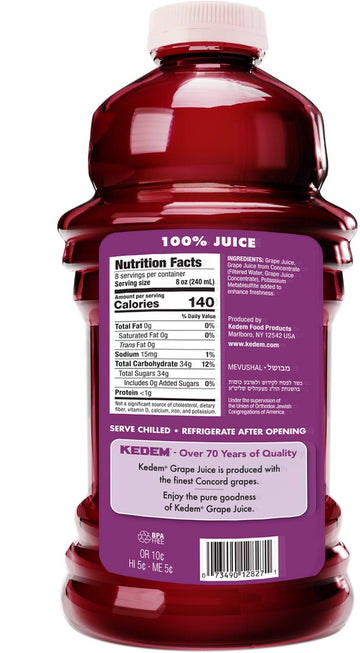 Kedem Concord Grape Juice 64oz (2 Pack) Made With 100% Pure Juice!