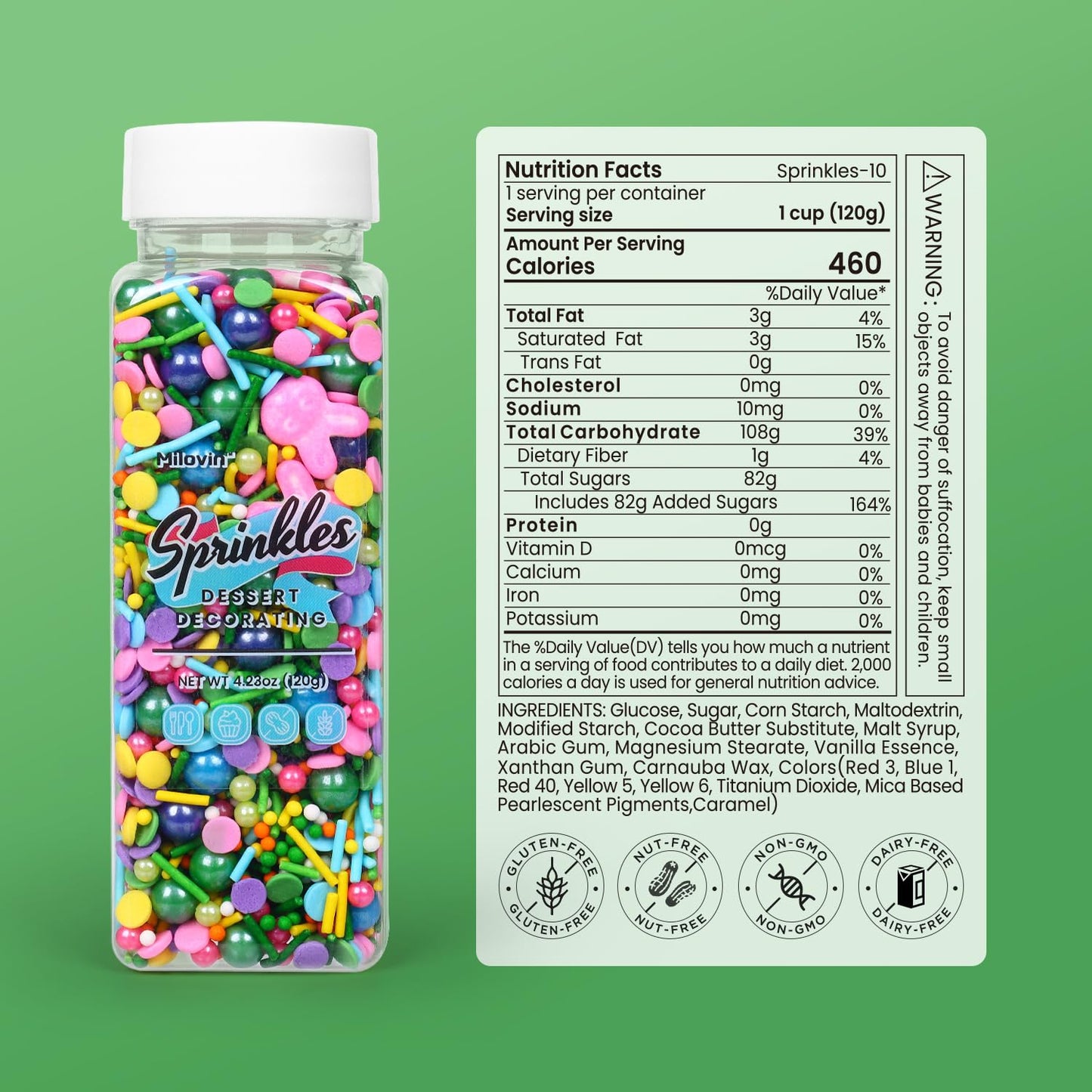 Edible Easter Sprinkles for Cake Decorating, Edible Rabbit Sprinkles, Round Sprinkles, Pearl Sprinkles, and Jimmy Sprinkles for