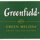 Greenfield Green Melissa Green Tea Collection Finely Selected Speciality Tea 100 Double Chamber Teabags With Tags In Foil Sachets