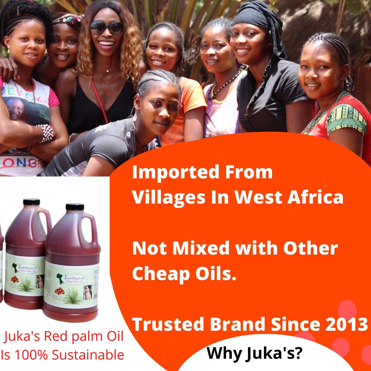 Red Palm Oil By Juka'S Organic Co. (100% Organic, Authentic & Sustainable, All Natural From Africa) (135.2 Fl Oz)