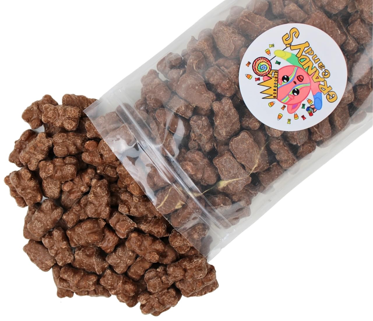 Grandys Candys Gourmet Milk Chocolate Covered Gummy Bears - Bulk Candy - 1 Pound