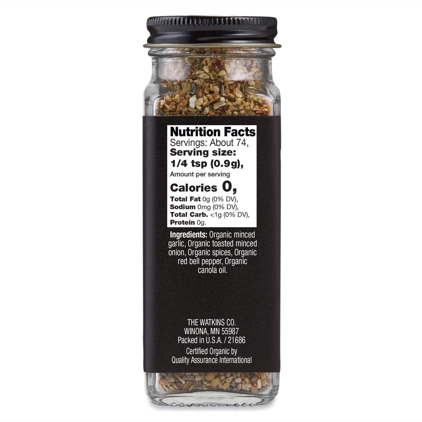 Watkins Salt-Free Organic Garlic & Herb Seasoning, 2.3 Oz, Pack Of 3