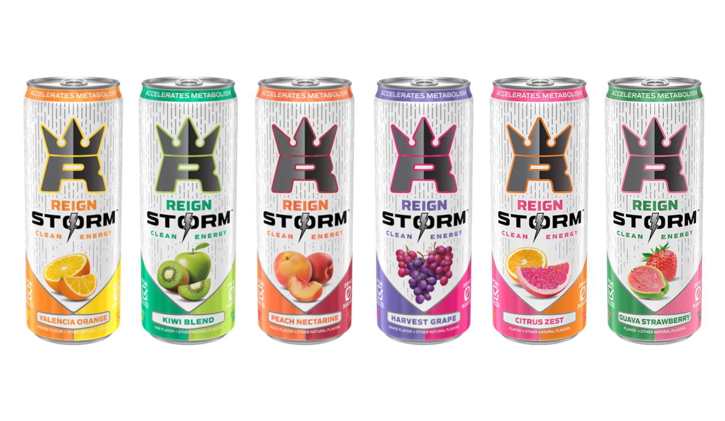 Reign Storm Clean Energy Variety Pack - Fitness & Wellness Drink | 6 Flavors | 12 Fl Oz (Pack Of 6)