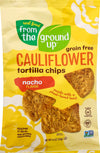 FROM THE GROUND UP Nacho Cauliflower Tortilla Chips, 4.5 OZ, Gluten-Free, Vegan Snack