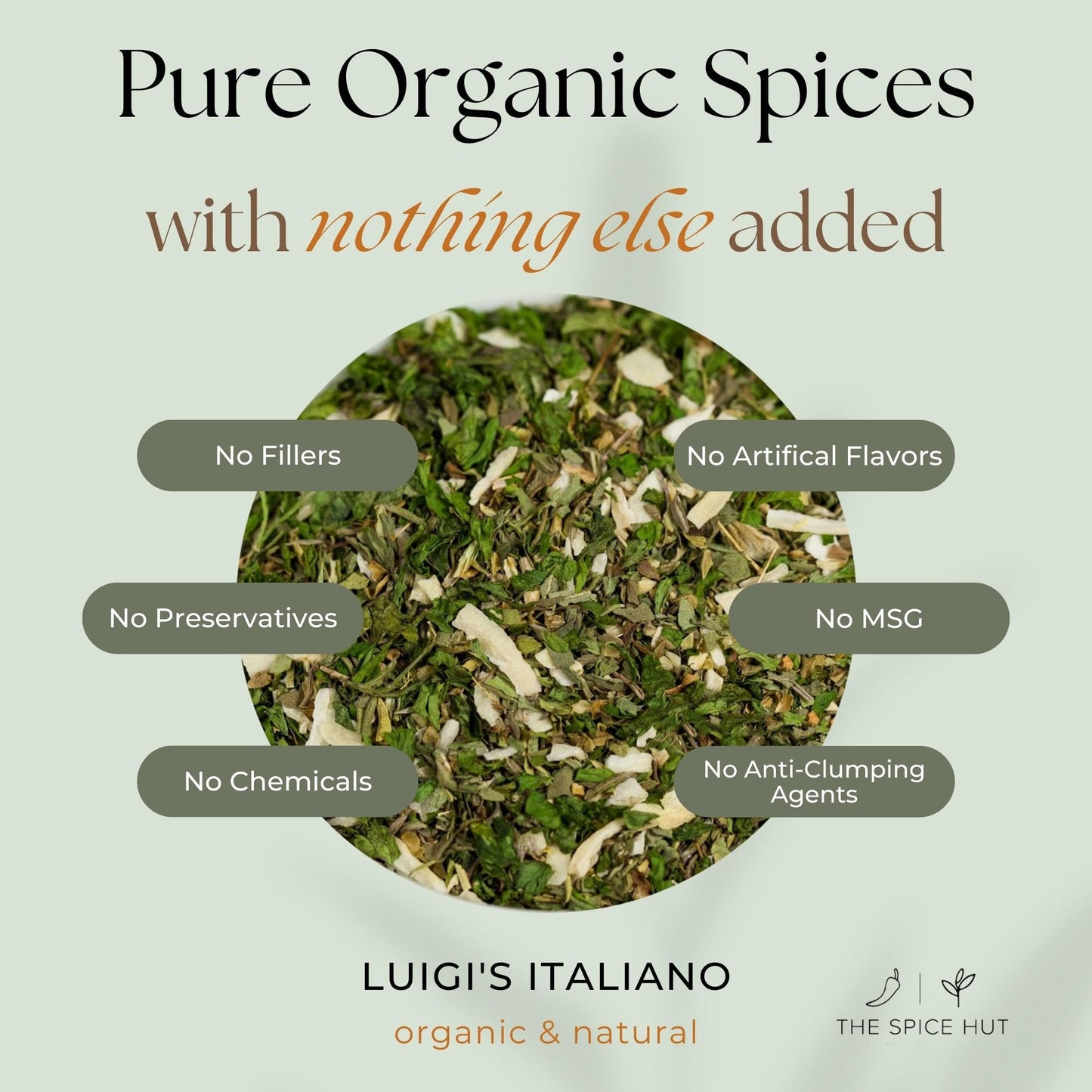 Luigi'S Italiano Seasoning, Spin On Classic Italian Seasoning Organic Rich & Robust Italian Cooking, Small Pouch Salt Free, Luig