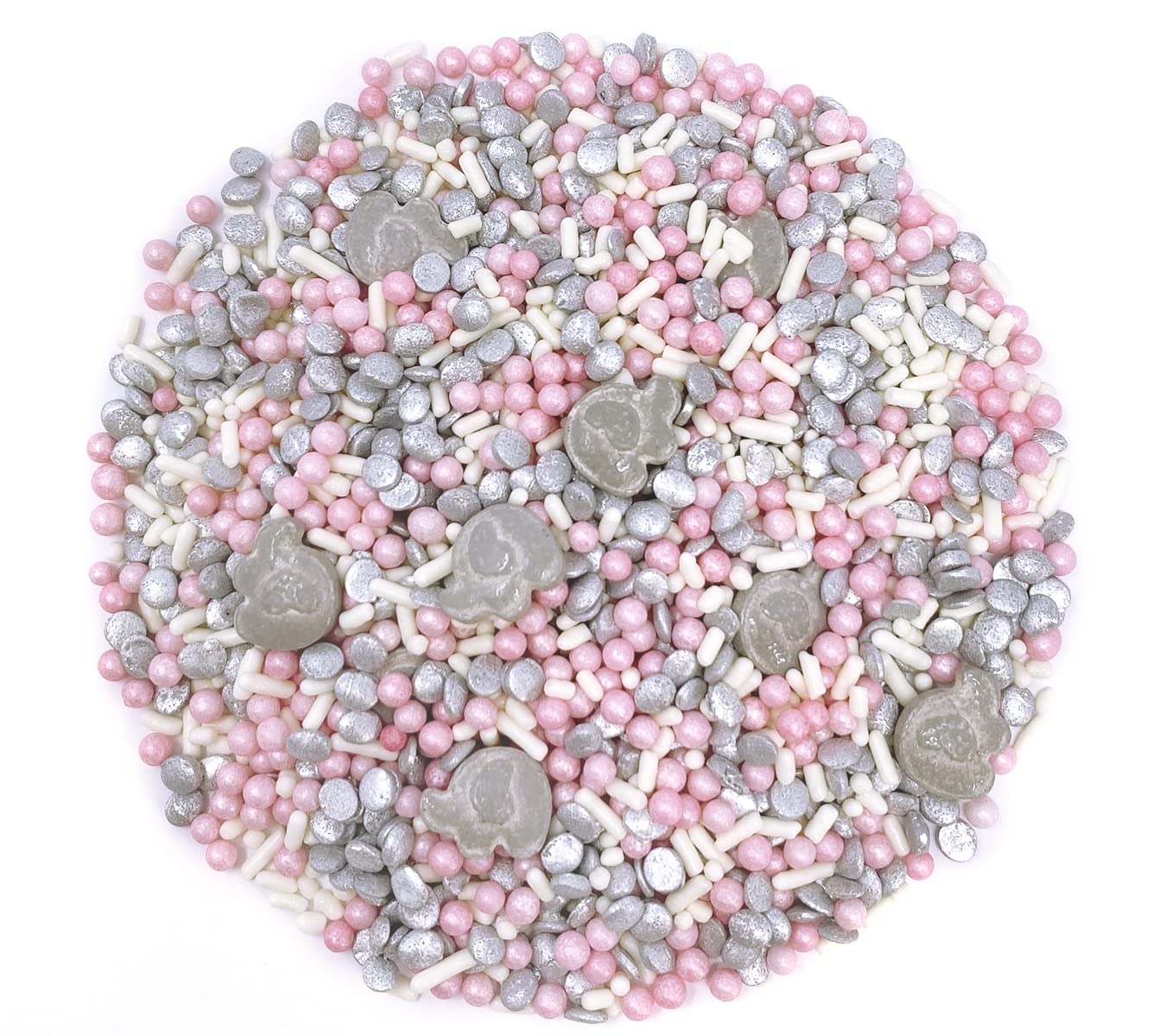 Mystic Sprinkles Baby Shower Sprinkle Mixes (Pink Elephant Sprinkle Mix 3.7Oz)