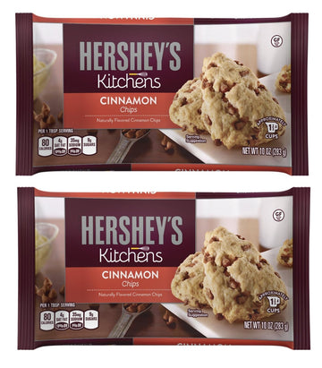 Hershey Cinnamon Baking Chips - 10 oz Bags - Pack of 2 - Great for baking and Snacking on - Perfect to Give a Bag and Use a Bag for Yourself