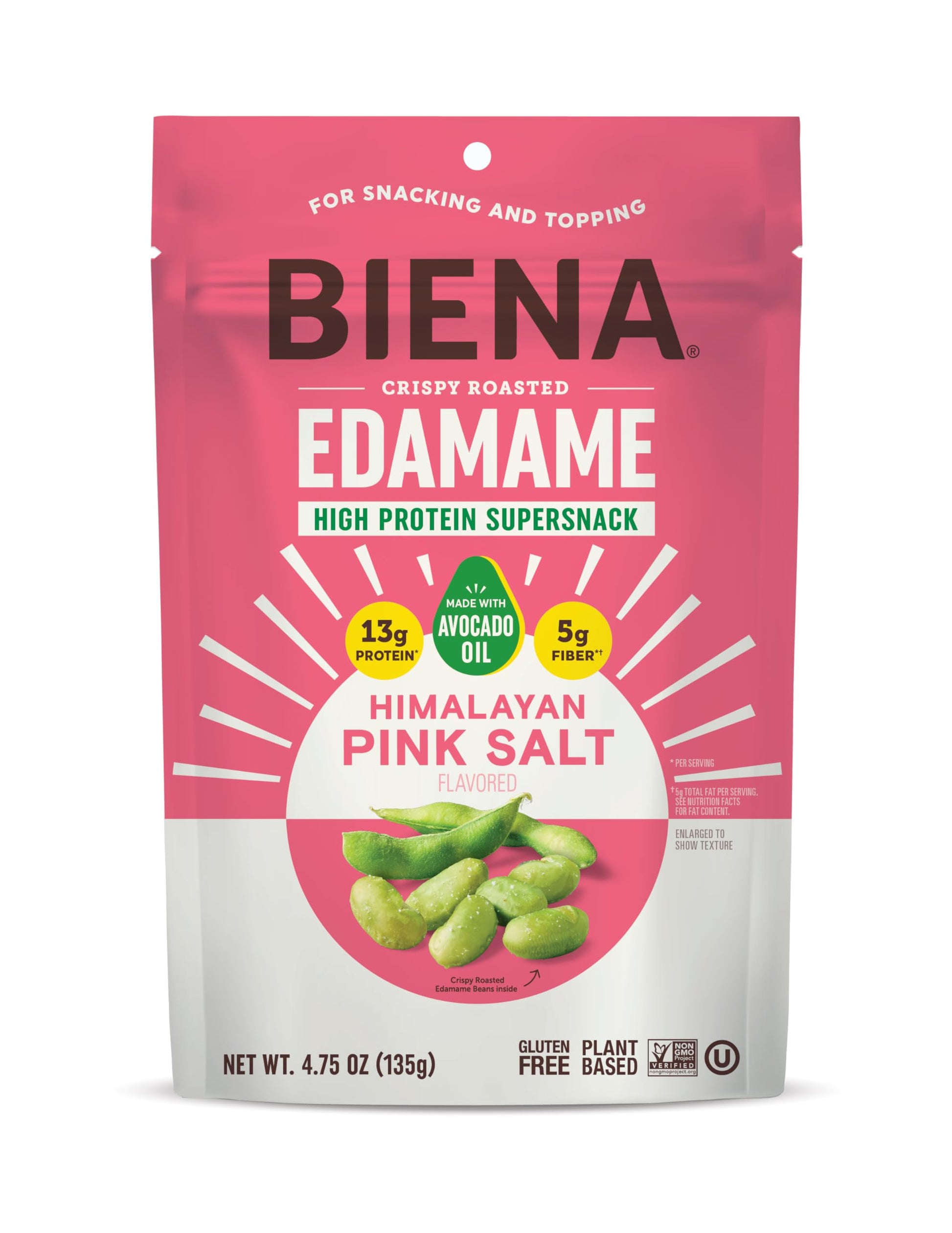 BIENA FOODS Himalayan Pink Salt Roasted Edamame, 4.75 OZ