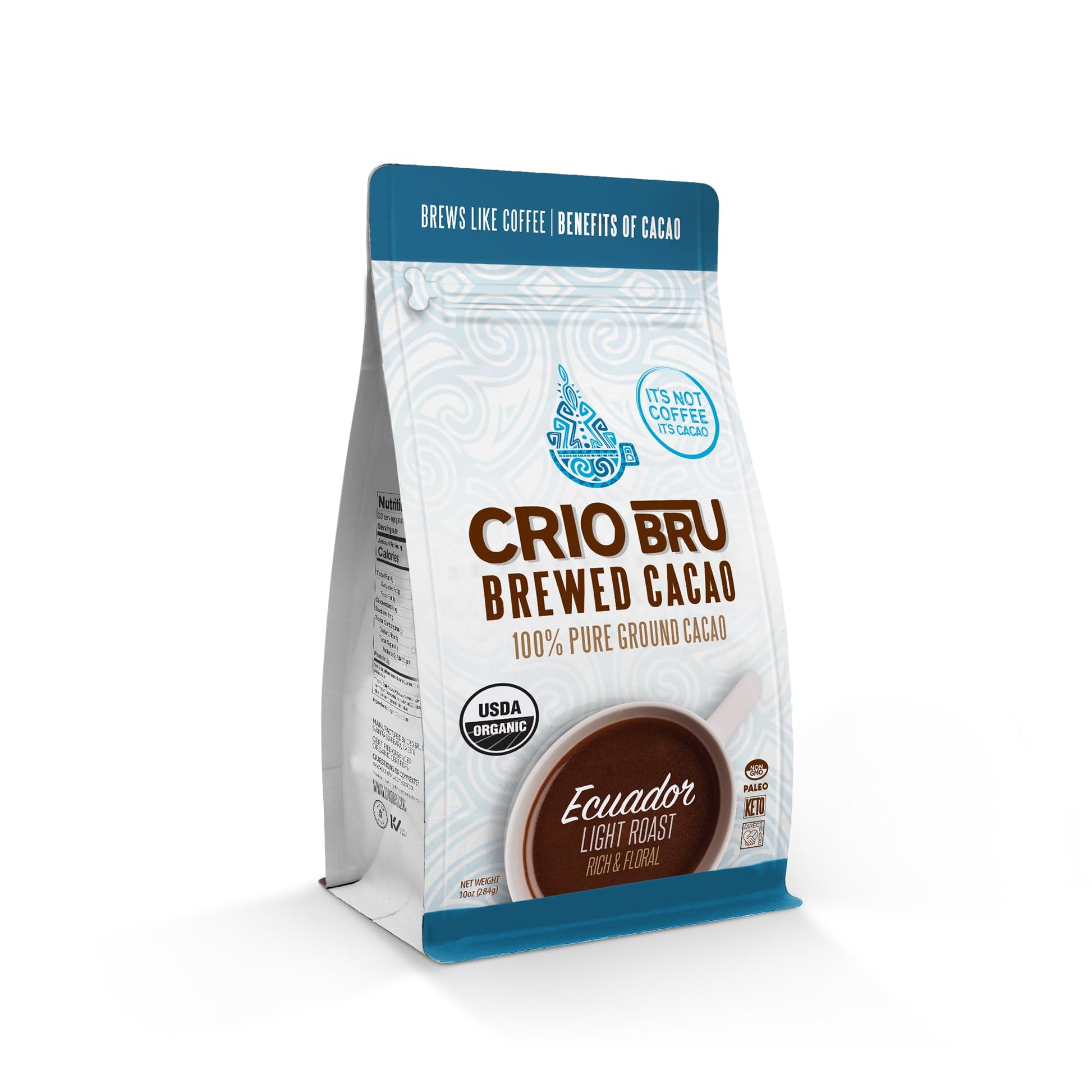 Crio Bru Brewed Cacao Ecuador Light Roast Brew And Enjoy Hot Or Iced (10Oz)