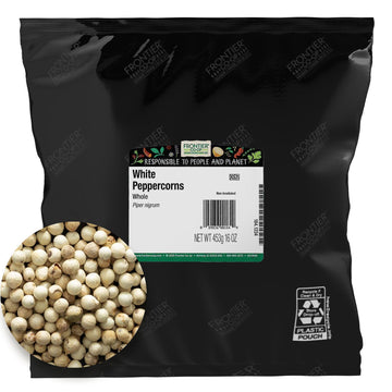 Frontier Bulk Peppercorns, White Whole, 1 Pound
