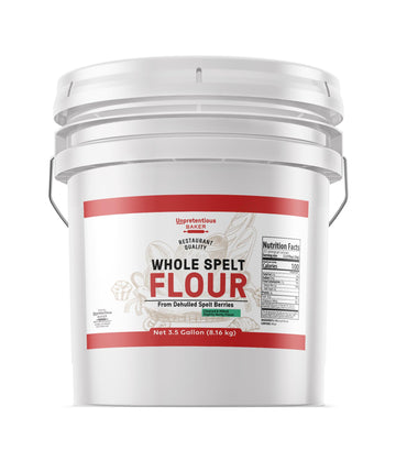 Unpretentious Whole Spelt Flour, 3.5 Gallon Bucket, Light & Airy Flour, From Dehulled Spelt Berries