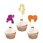 Gyufise Cupcake Toppers Set, 24 Pcs Glitter Witch Hair for Halloween Party, Paper, Color 2