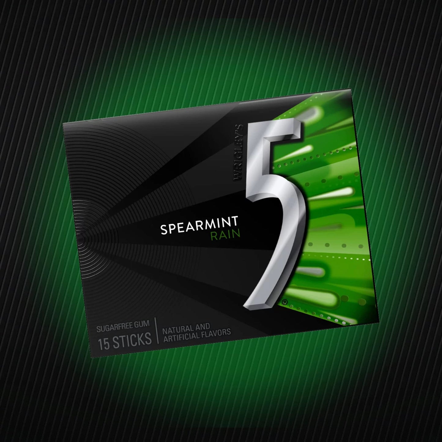 Wrigley 5 Rain-Tingling Spearmint, 10Ct/150 Sticks Total