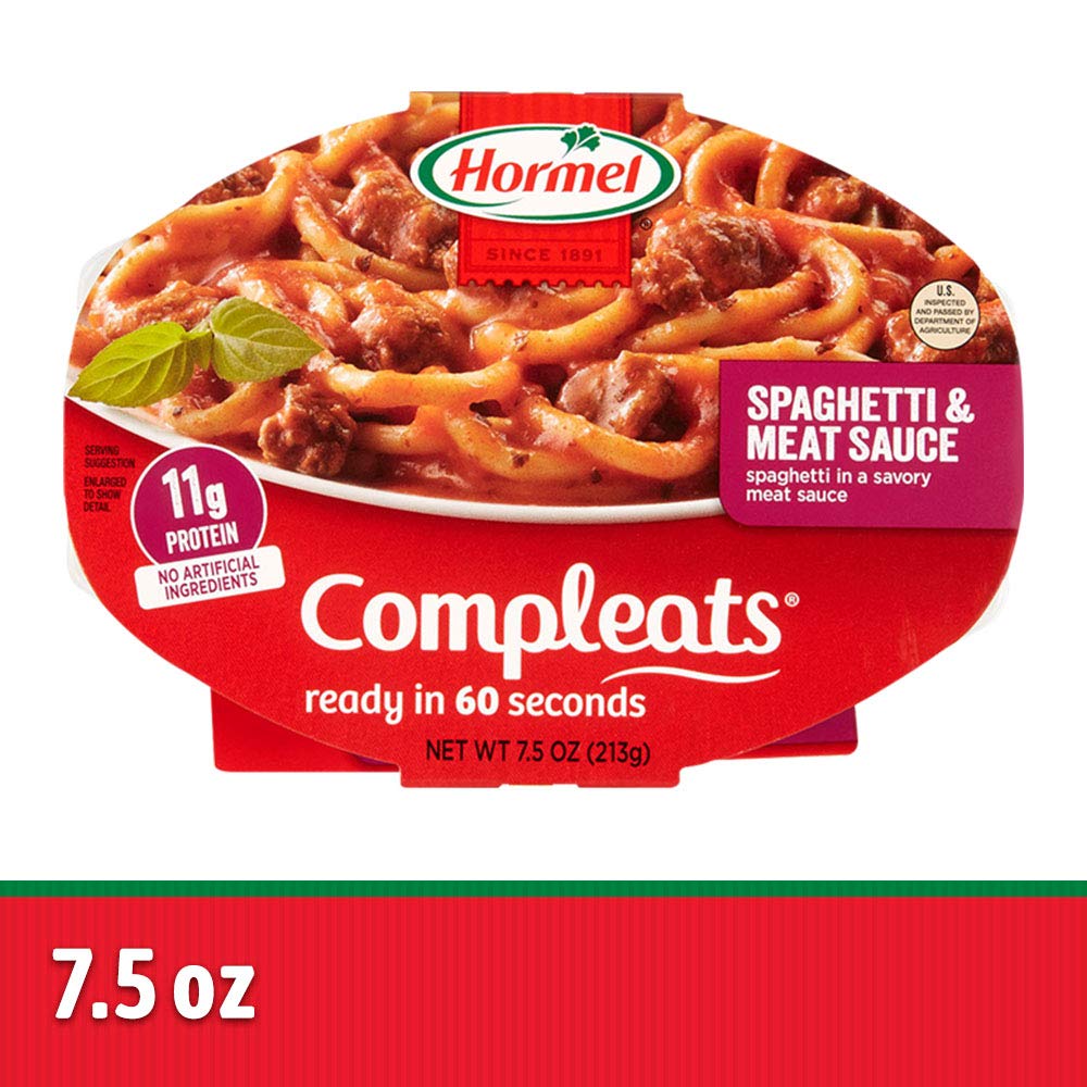 Hormel Compleats Spaghetti & Meat Sauce Microwave Tray, 7.5 Oz. (7 Pack)