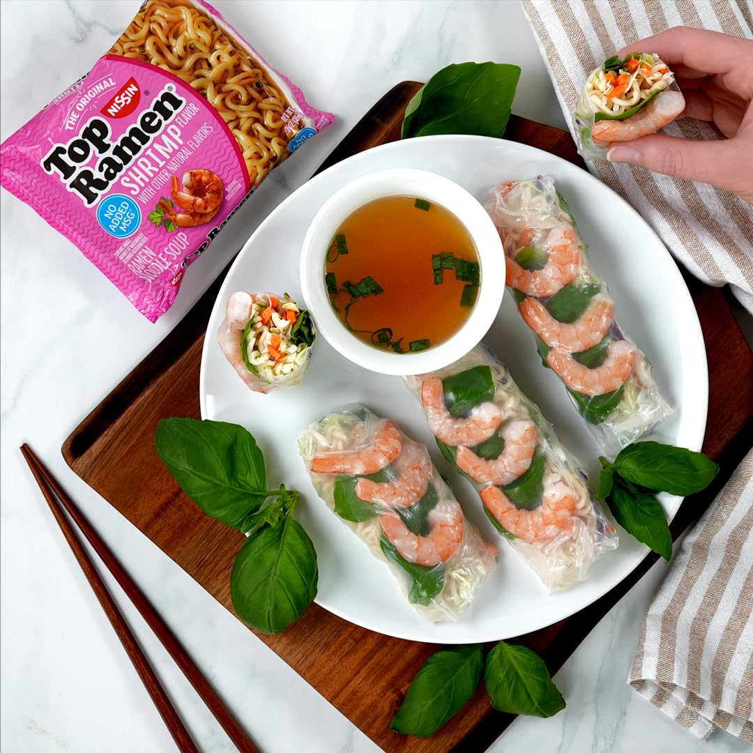 Nissin Top Ramen Noodle Soup, Shrimp Flavor, 3 Ounce (Pack Of 24)