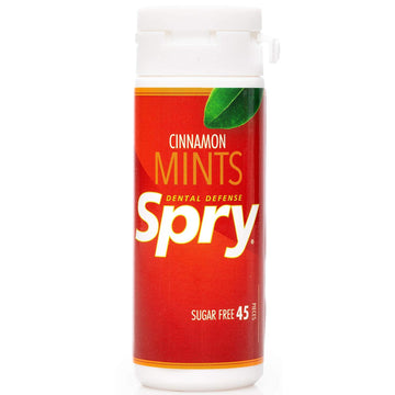 Spry Xylitol Cinnamon Mints Sugar Free Candy - Breath Mints That Promote Oral Health, Dry Mouth Mints That Increase Saliva Produ