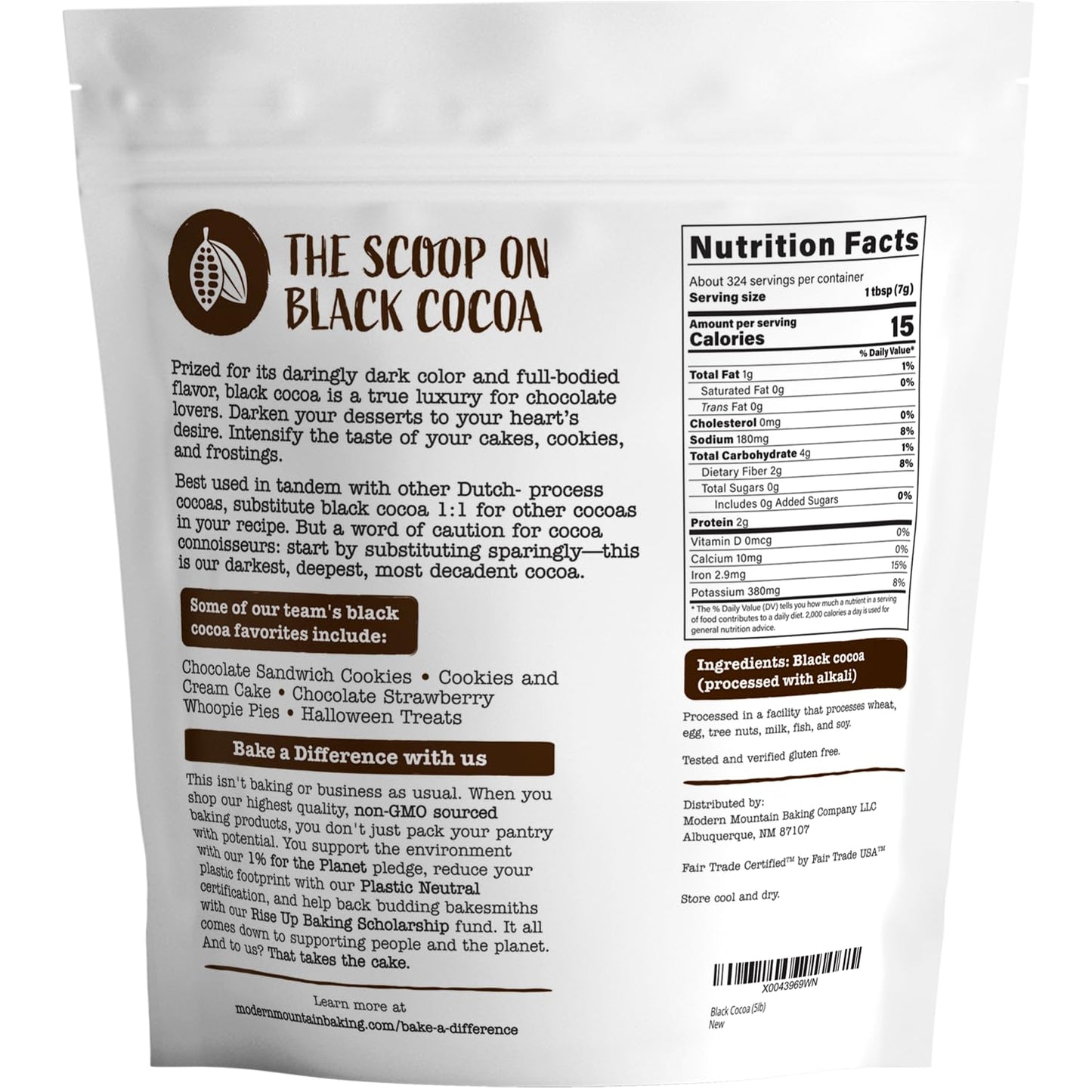 Black Cocoa Powder (5 Lb) Bake The Darkest Chocolate Baked Goods, Achieve Rich Chocolate Flavor, Natural Substitute For Black Fo