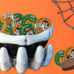 Fruidles Halloween Monster Money Coins, Trick-or-Treat Fillers, 1 Pound, Individually Wrapped, Orange/Green/Silver Foil