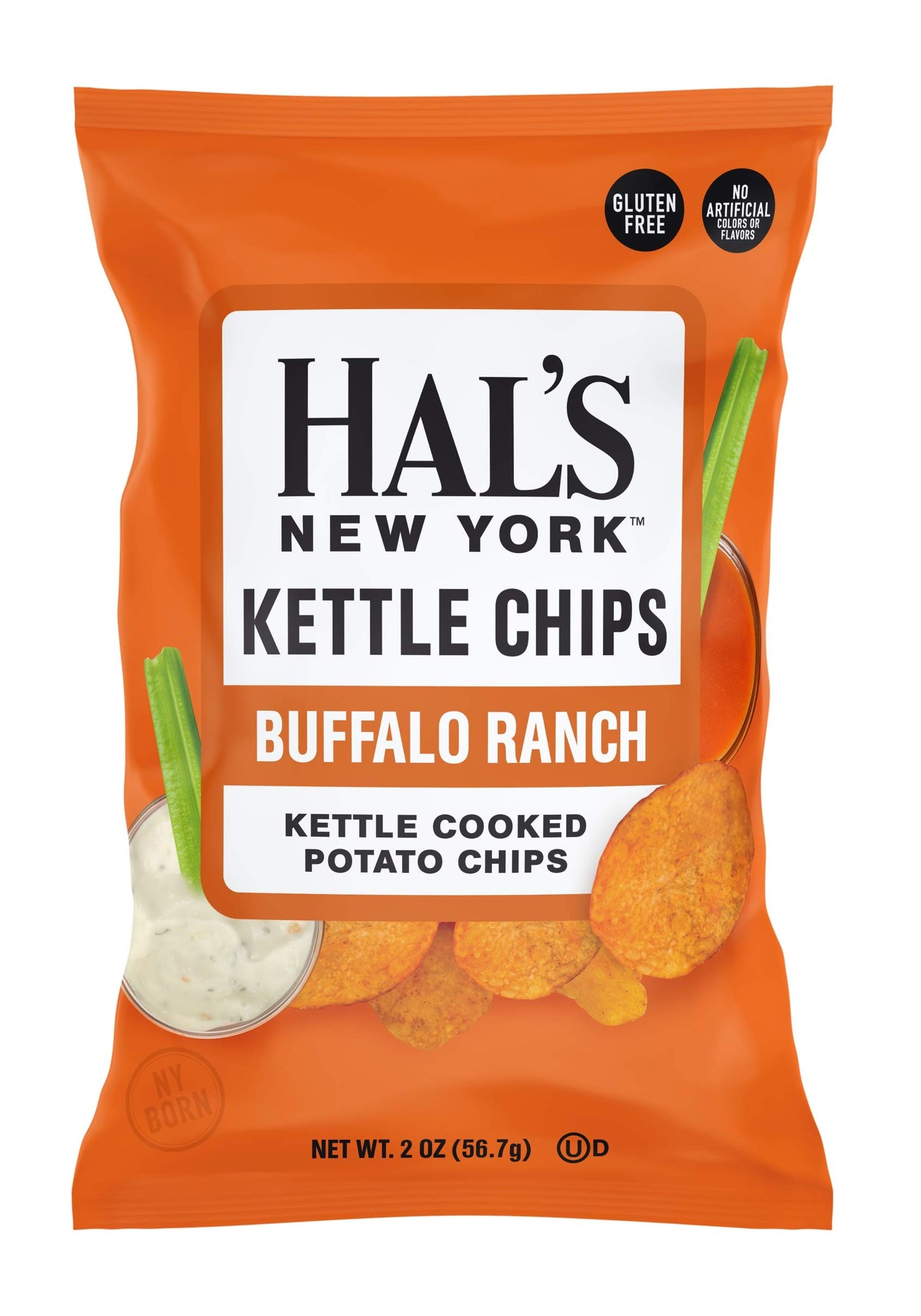 Hals New York Kettle Cooked Gluten Free Buffalo Ranch Flavored Potato Chip Crisps, 2 Oz (Pack of 24)