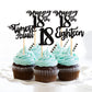 Cyodoos 24Pcs 18th Birthday Cupcake Toppers, Black Glitter, Small, Paper, Model S-PL-8726