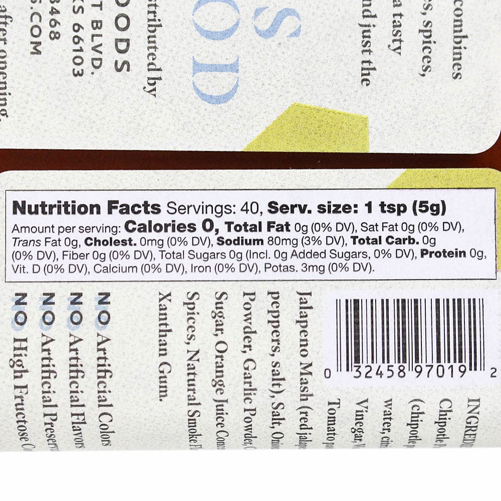 Chipotle Pepper Hot Sauce - 7Oz Bottle - Made In Usa With Jalapeno & Chipotle Peppers - All Natural Ingredients, Non-Gmo, Gluten