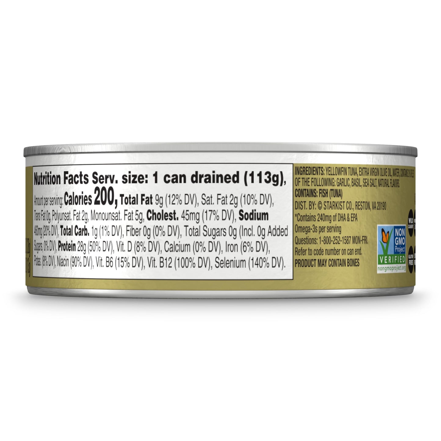 Starkist E.V.O.O. Solid Yellowfin Tuna With Basil Pesto And Extra Virgin Olive Oil, 4.5 Oz Can