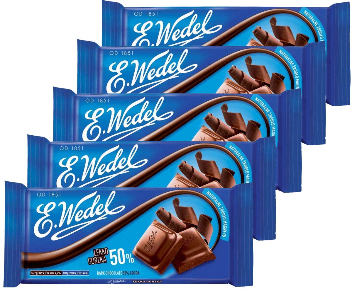 E. Wedel Bittersweet Chocolate 50% Cocoa  90G / 3.17 Ounce (Pack Of 5)