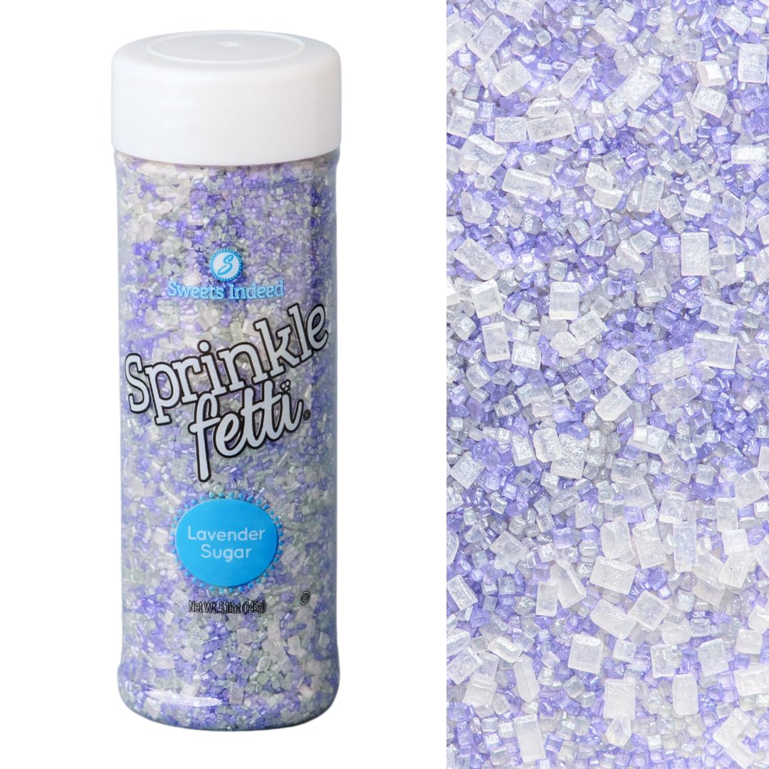 Sweets Indeed Edible Sprinkle Sugar Mix, Lavender, 5.11 oz - Perfect for Cake Decorations, Baking, Ice Cream, Cookies, Cupcakes