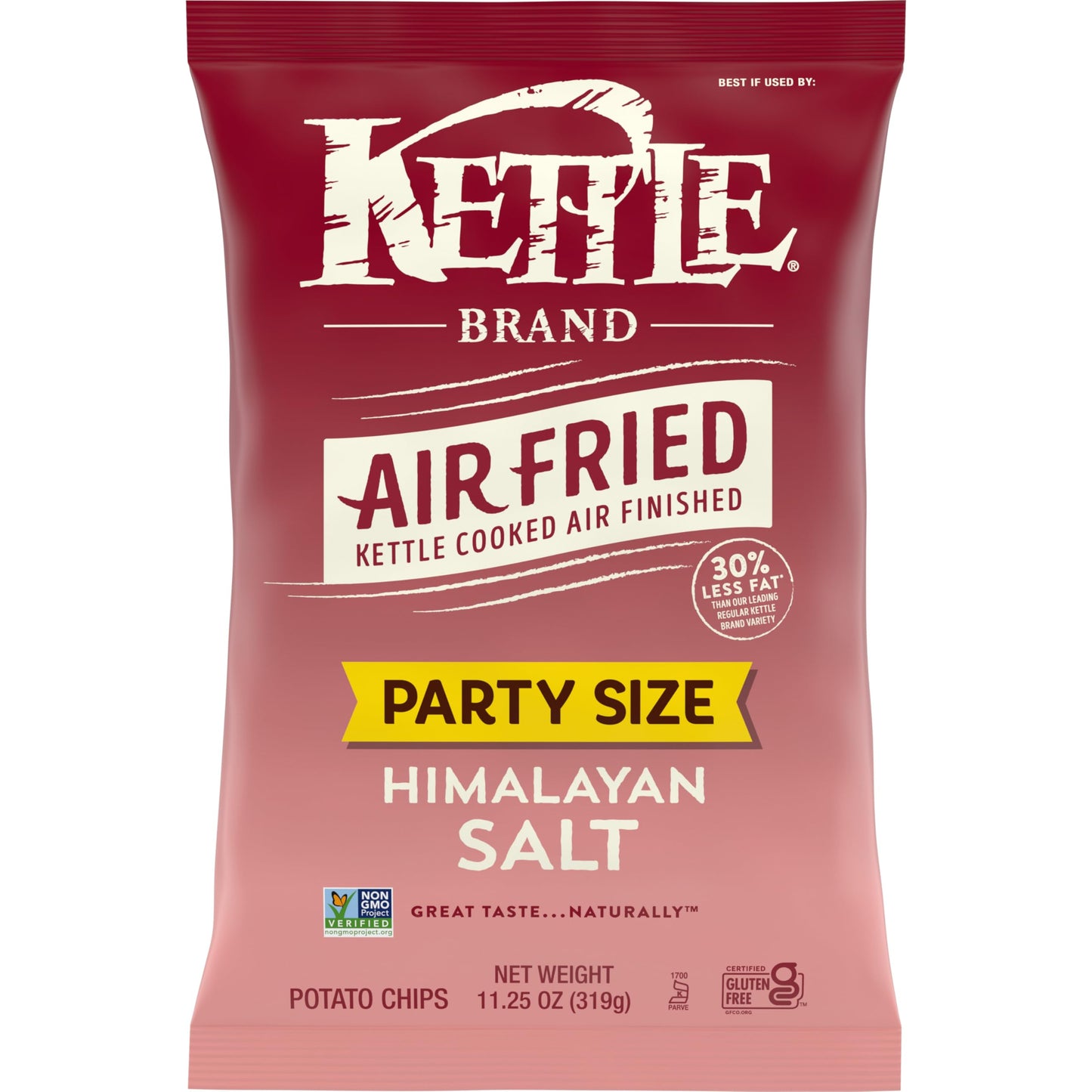 Kettle Brand Potato Chips, Air Fried Himalayan Salt Kettle Chips, 11.25 Oz Party Size Bag