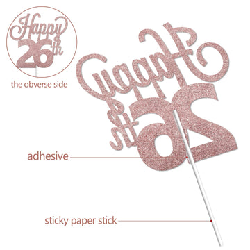 Lingteer Happy 26Th Birthday Cake Topper - Cheers To 26Th Birthday 26 Years Old Birthday Party Cake Decorations Sign.