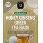 FGO Organic Honey Ginseng Green Tea, 100 Count, Eco-Conscious Tea Bags, Resealable Bag, Packaging May Vary (Pack of 1)