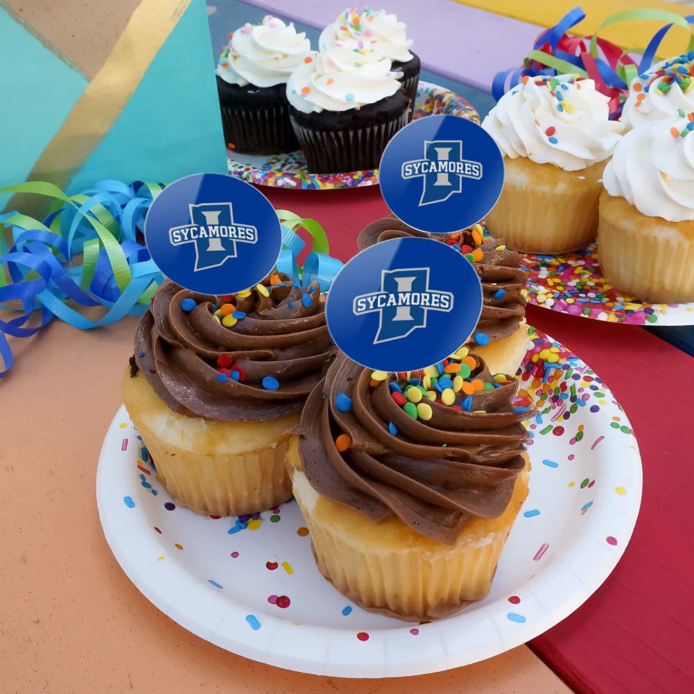 Indiana State University Primary Logo Cupcake Picks Toppers Decoration Set Of 6