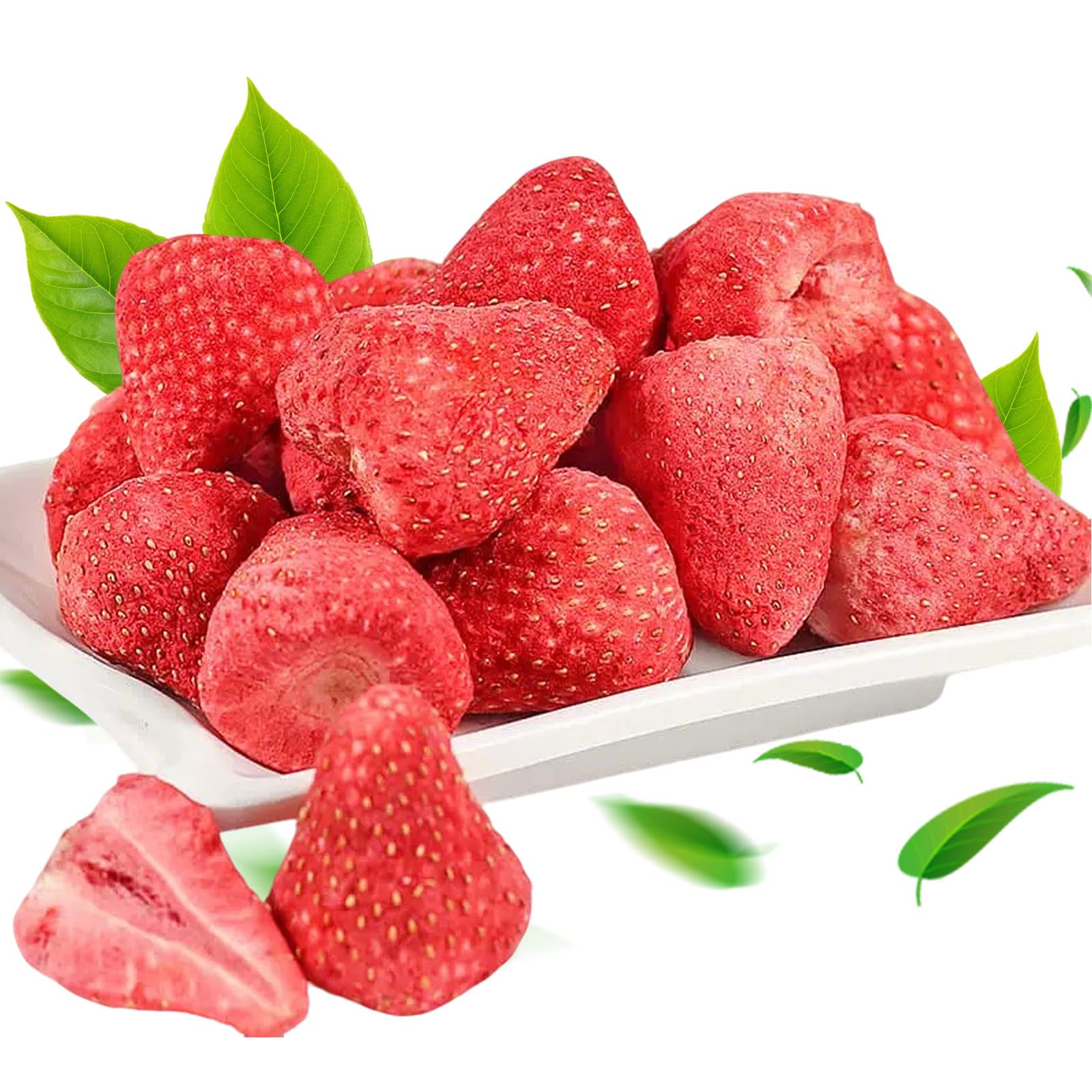 Cubierta Freeze Dried Whole Strawberries 7oz Natural Sweet & Sour Crispy Dehydrated Fruit Snack No Sugar Added