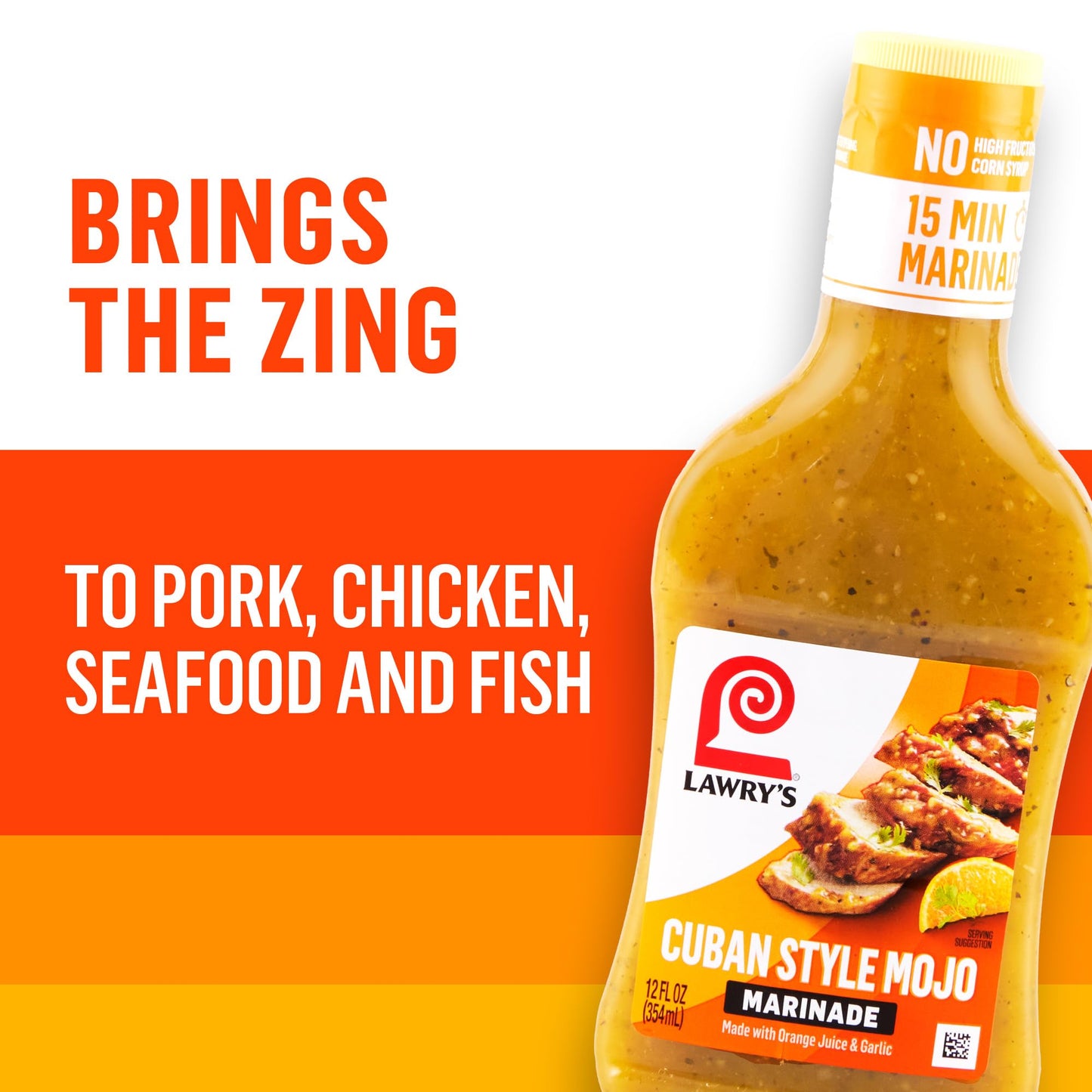 Lawry'S Marinade, Cuban Style Mojo, 15 Minute Marinade, No High Fructose Corn Syrup, Made With Orange Juice And Garlic, Great Wi