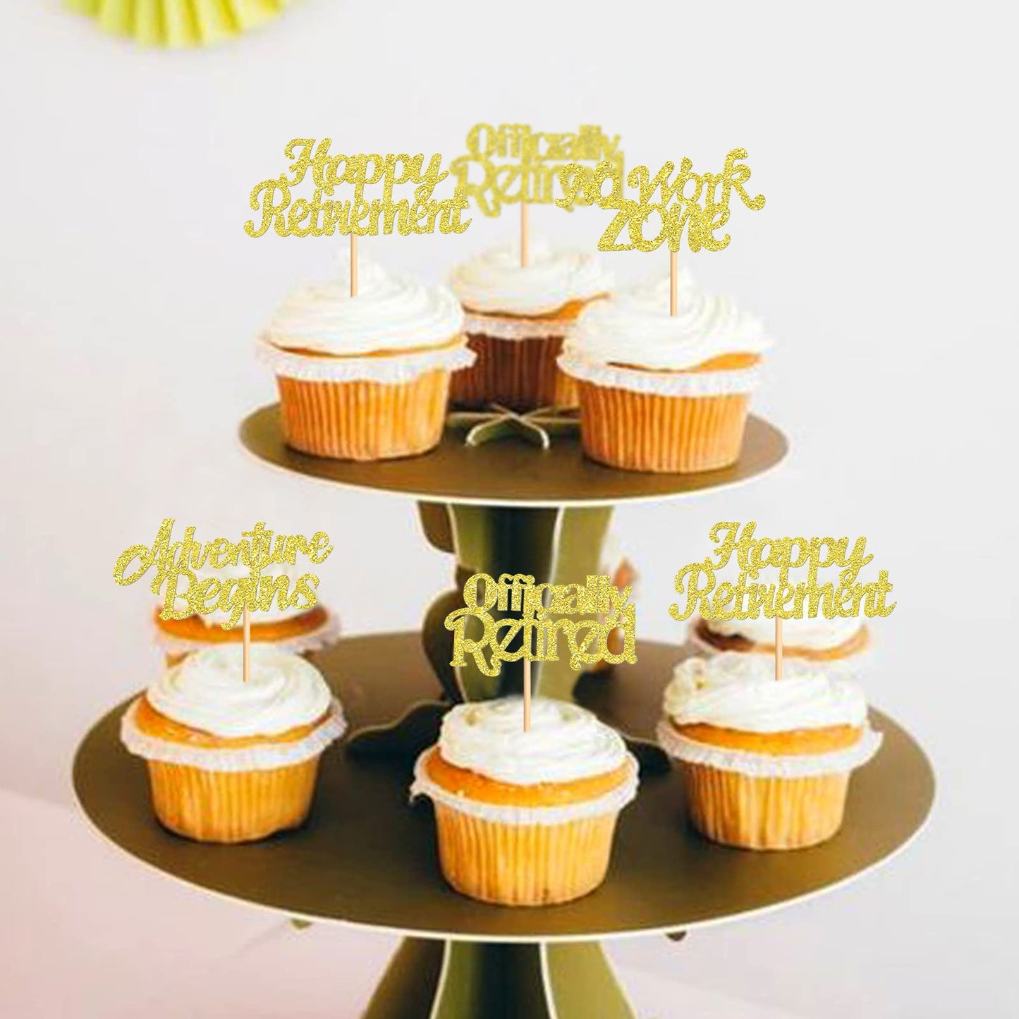 Keaziu 24Pcs Happy Retirement Cupcake Toppers Officially Retired No Work Zone Adventure Begins Cupcake Picks Retirement Theme Fa