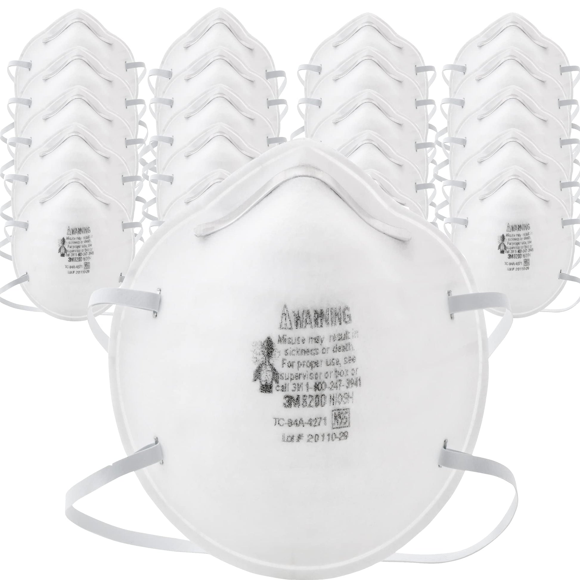 3M 8200 N95 Disposable Particulate Respirator, Pack Of 20, Niosh Approved