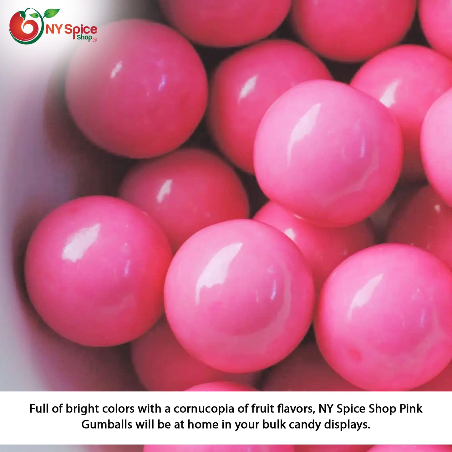 Ny Spice Shop Pink Gumballs - 3 Pound Gumballs For Gumball Machine - Chewing Gum Dubble Bubble Gumballs - Fruit Flavored Gumball