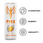 PHX Hydration Energy Drink - 700mg Electrolytes  200mg Natural Green Tea Caffeine  100% Daily Value 8 Essential Vitamins - 12 oz Cans (12 Pack) (12 Pack  Variety Pack)