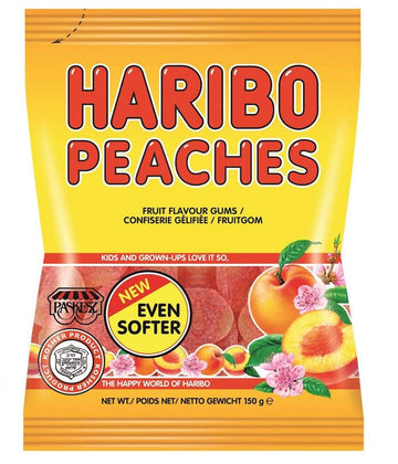 Haribo Gummi Peaches, 5.29-Ounce Bags (Pack Of 24)