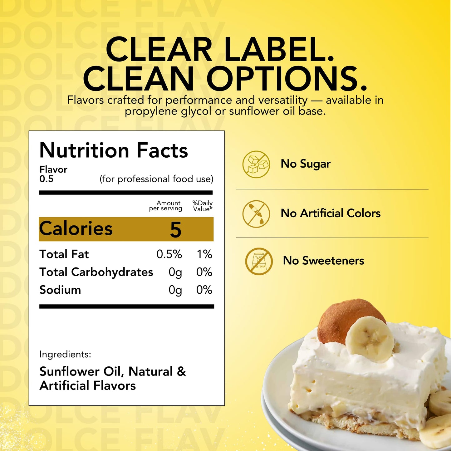 Dolce Flav Banana Extract – Oil-Soluble, Sugar-Free Flavoring for Baking & Smoothies – 2 Ounce Pack of 2