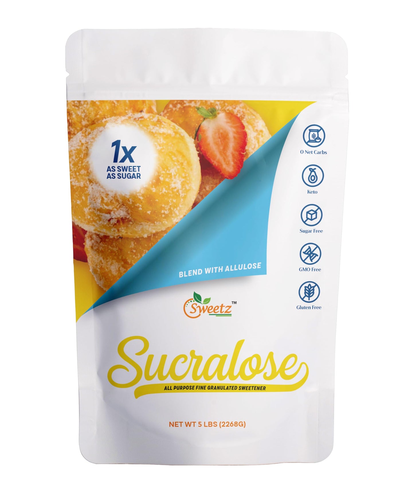 G-Sweetz Allulose Sucralose Blend Sweetener - Zero Calorie, 5-LB, Sugar-Free, Low Carb Keto Friendly, 567 Total Servings